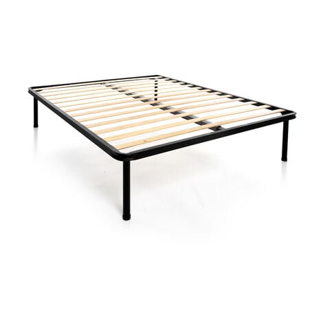 DolciSogni - Rete Ortopedica in Acciaio a Doghe per Letto Matrimoniale 160x190 cm con Barra Centrale di Rinforzo, Piedi da 35 cm, Altezza 40 cm, Alta Resistenza, Massima Stabilità - 100% Made in Italy
