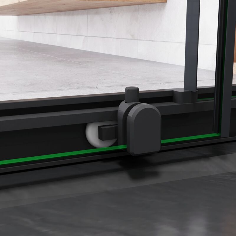 Box Doccia Scorrevole Per Nicchia 100x185cm - Vetro Temperato 5mm Trasparente - Foto 9