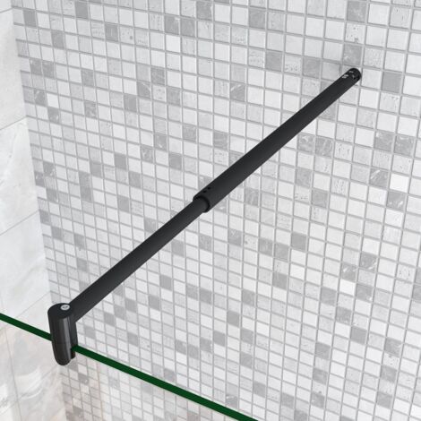 Barra Stabilizzatrice Nera Opaca per Rinforzare Vetro Box Doccia Lunga 70-120 cm Regolabile