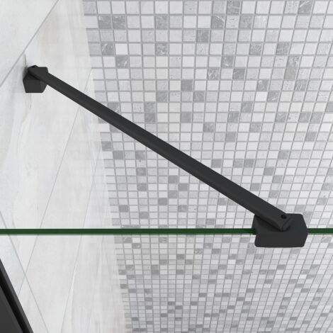 Barra Stabilizzatrice Nera Opaca per Rinforzare Vetro Box Doccia Lunga 45 cm Snodabile