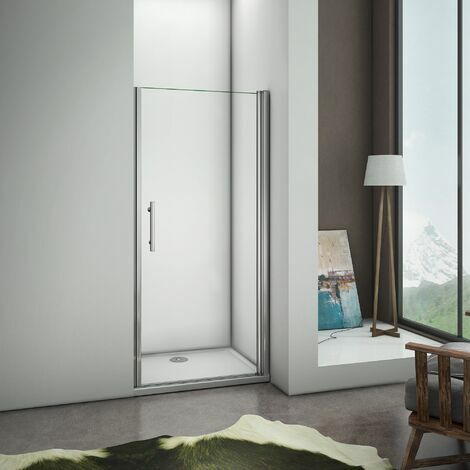Porta Doccia Per Nicchia Battente Vetro 6 mm Temperato Trasparente Anticalcare 70x187cm, piatto doccia 100x70cm (1/5)