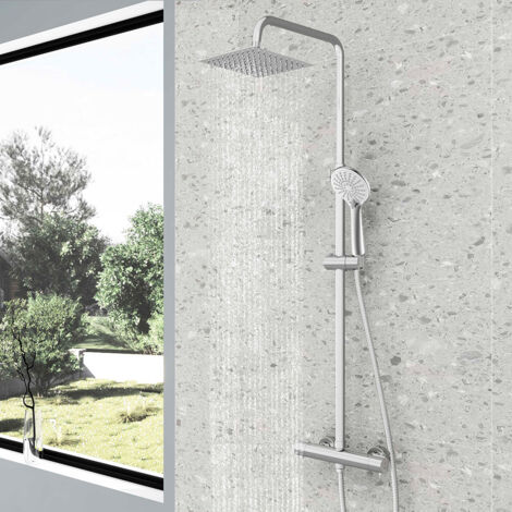 Colonne Doccia Termostatiche Sistema Doccia con Miscelatore Termostatico Colonna Doccia Set Doccia con Doccetta 230x110mm, Cromato