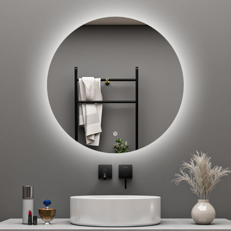 Aica 100x100cm Specchio da bagno a LED, Disappannamento, Funzione Memoria, Estetica Elegante