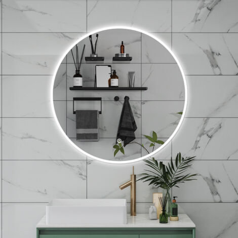 SPECCHIO DA BAGNO ROTONDO CON LED 60 X 60 CM, ANTIAPPANNAMENTO, INTERRUTTORE A SFIORAMENTO (1/5)