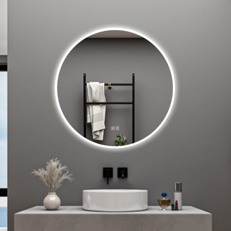 ZMH Specchio Da Bagno Con Funzione Antiappannamento IP44 Rotondo Bianco Specchio Da Bagno Variabile 95866655