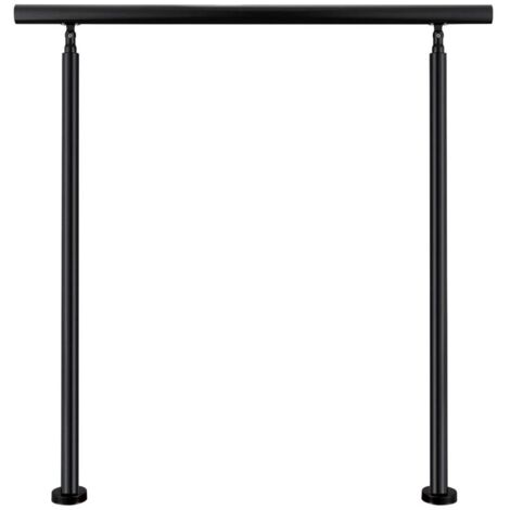 Ringhiera Balaustra Corrimano in acciaio inox, ringhiera nero per uso interno ed esterno 100 x 106 cm, senza tirante
