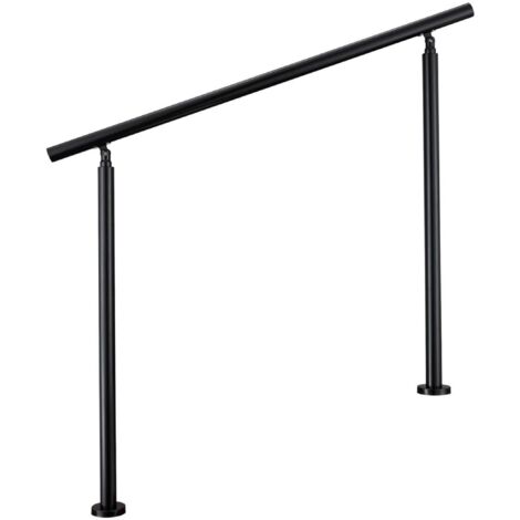 Ringhiera Balaustra Corrimano in acciaio inox, ringhiera nero per uso interno ed esterno 120 x 106 cm, senza tirante (1/5)