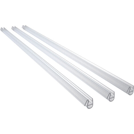 3 Pezzi Guarnizione Sottoporta (Modello-3) per box doccia lunga 90 cm per vetro da 5-6 mm Coda Morbida larga 12 mm Tagliabile