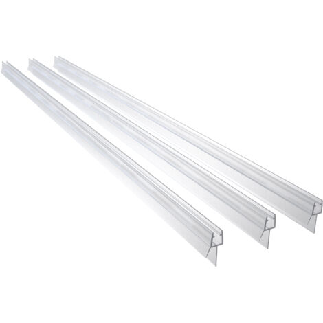 3 Pezzi Guarnizione Sottoporta (Modello-2) per box doccia lunga 90 cm per vetro da 8 mm Coda Morbida larga 18 mm Tagliabile