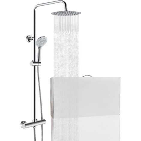 Soffione Doccia A Pioggia Grande 120 Mm – 5 Gettoni, Alta Pressione, Autopulente, Senza Tubo