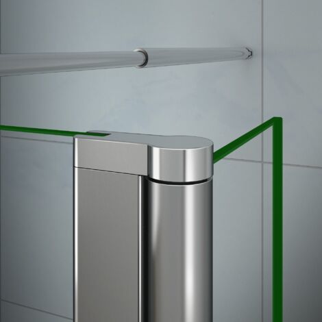 Parete Doccia Walk-in 80cm Munito di Paretina Mobile 40cm Con Barra Stabilizzatrice 70-120cm Vetro 8mm Temperato Trasparente Anticalcare 120x200cm