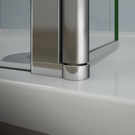 Parete Doccia Walk-in 80cm Munito di Paretina Mobile 40cm Con Barra Stabilizzatrice 70-120cm Vetro 8mm Temperato Trasparente Anticalcare 120x200cm