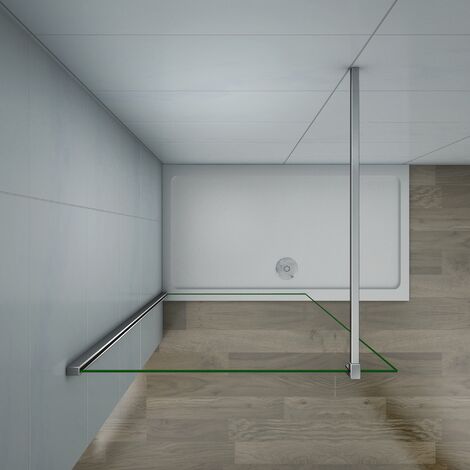 Parete per doccia 100x200cm Specchio - Profilo + Barra a soffitto Cromata -  FREEDOM 2 MIRROR