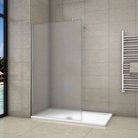 Walk In Parete Per Doccia Vetro Temperato 8mm Anticalcare Satinata-Opaca 110x200 cm Barra Stabilizzatrice da 70-120 cm