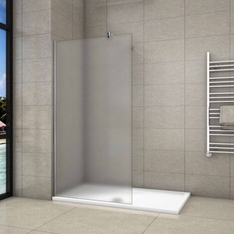 Walk In Parete Per Doccia Vetro Temperato 8mm Anticalcare Satinata-Opaca 120x200 cm Barra Stabilizzatrice da 140 cm
