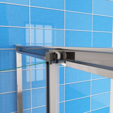 185 cm Box Doccia per Nicchia Porta a Soffietto Vetro Temperato 5 mm Trasparente  Profili Cromati Lucidi 100 cm