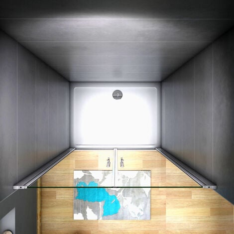 185 cm Box doccia per Nicchia Porta Battente 2 Ante Saloon Vetro Temperato 5 mm Trasparente Profilo Argento Opaco 95 cm