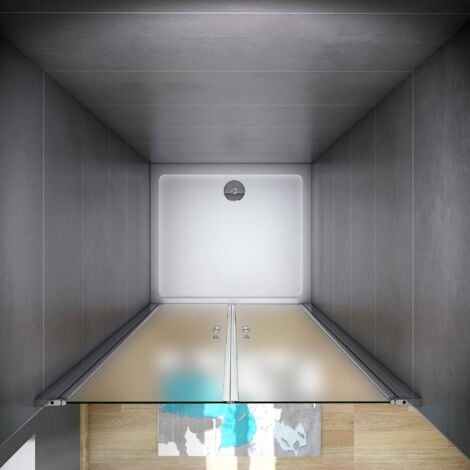 Box Doccia Per Nicchia Doppia Porta Battente Saloon In Vetro 6mm Temperato Opaco/Satinato Anticalcare 110x185cm