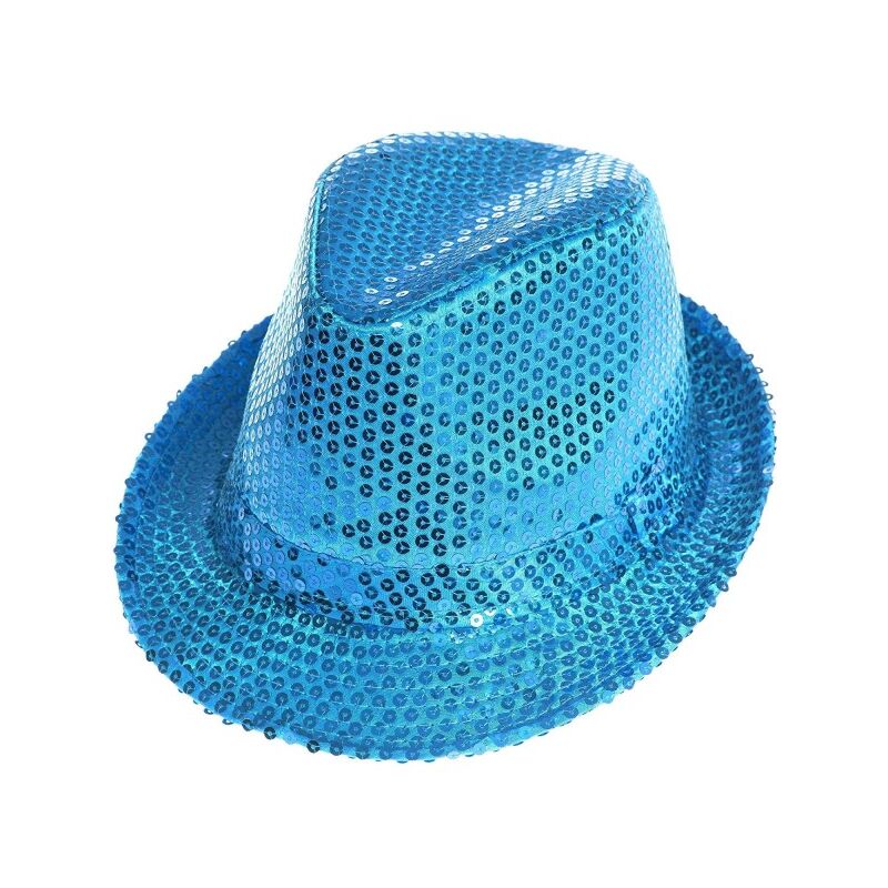 Trade Shop Cappello Borsalino Paillettes Azzurro Spettacolo