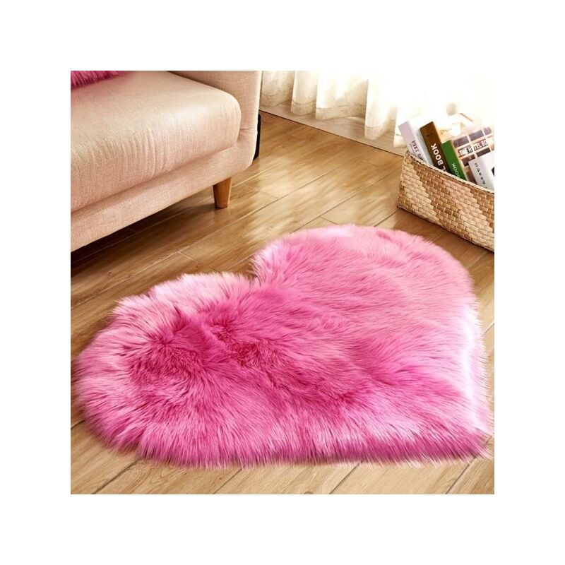 TAPPETO CUTE CUORE PELLICCIA FLUFFY VARI COLORI LIVING STANZA DA