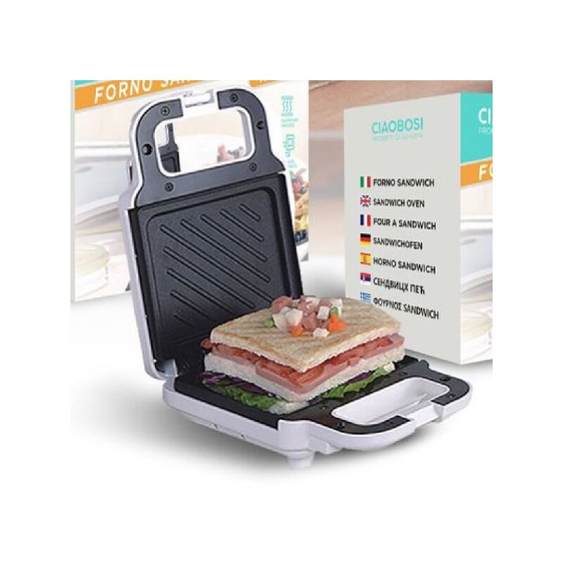 Trade Shop - Tostiera Elettrica Da 750w Macchina Piastra Per Fare Sandwich  Toast 3708 Doppio