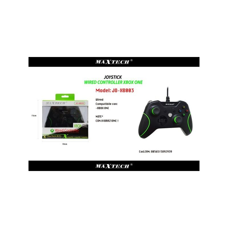 Trade Shop - Joystick Joypad Controller Nero Per Xbox One Con Cavo Filo Usb  Compatibile