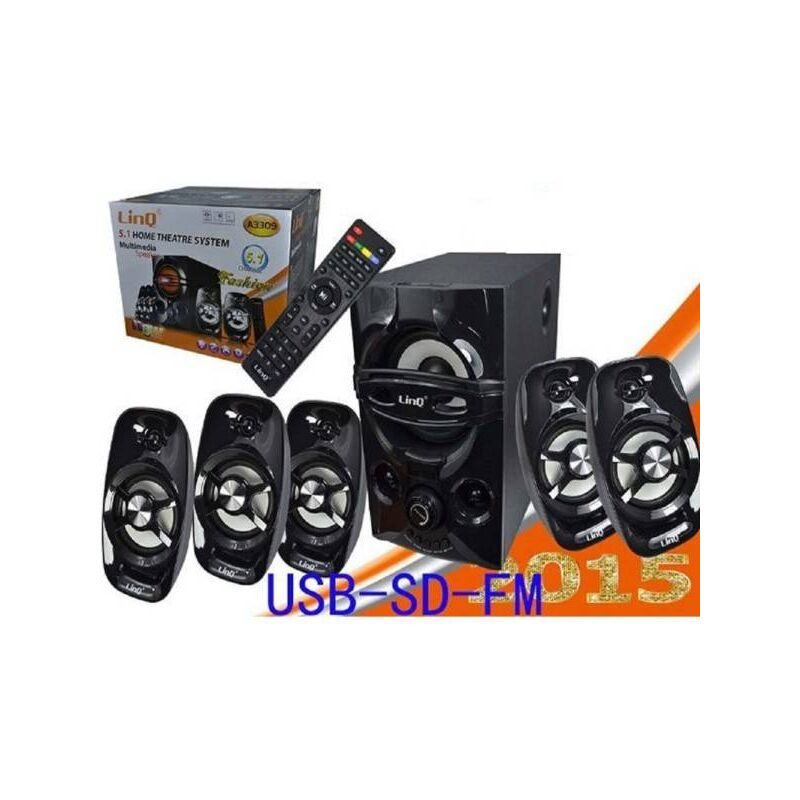 Trade Shop - Kit Casse Acustiche A3309 Sistema Altoparlanti Dolby Surround  5.1 Usb Hd Tv Pc