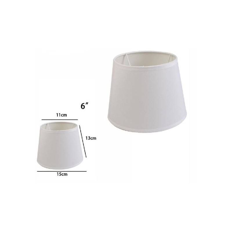 Trade Shop - Paralume Conico Cilindro Cappello Ricambio Per Lampada E  Applique In Tessuto Tnt Bianco -6 