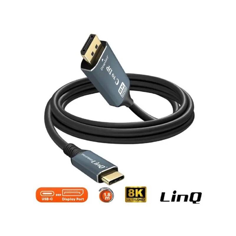 Adattatore audio USB Tipo C verso Jack 3.5mm Femmina LinQ - Nero