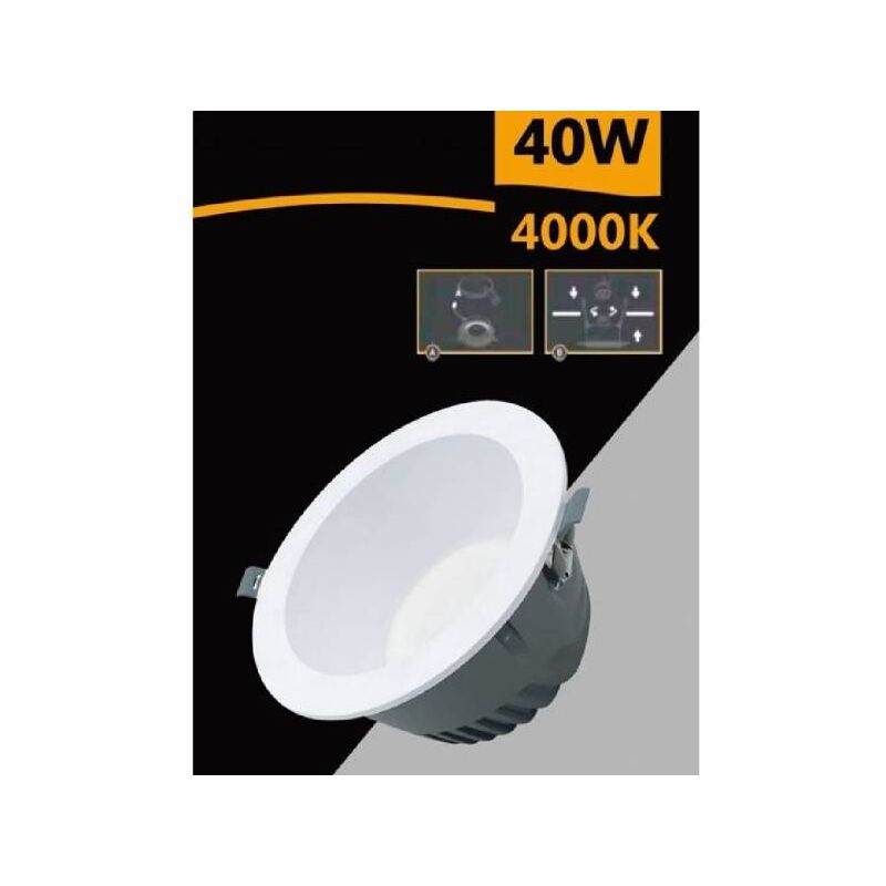 Trade Shop - Faretto Smd Led Da Incasso Rotondo 40 W 4000 Lm Luce Bianca  6500k 4000k