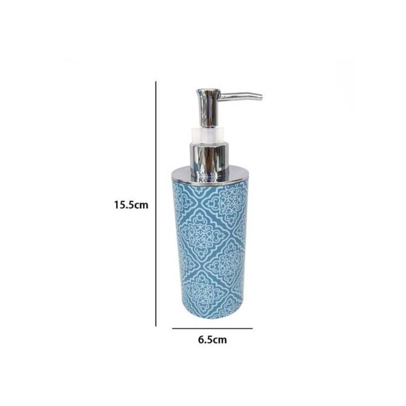 Trade Shop - Dispenser Portasapone Liquido Celeste Con Maioliche Arredo  Accessori Bagno 87025