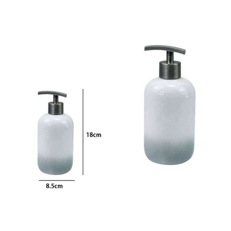 Trade Shop - Dispenser Portasapone Liquido Bianco Grigio Accessori Bagno  Moderno Arredo 59914