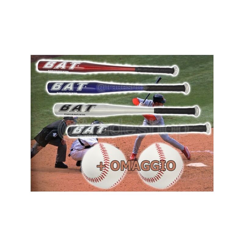 MAZZA DA BASEBALL SOFTBALL ALLUMINIO 76CM 30 MAZZE SPORT + 2 PALLINE  OMAGGIO