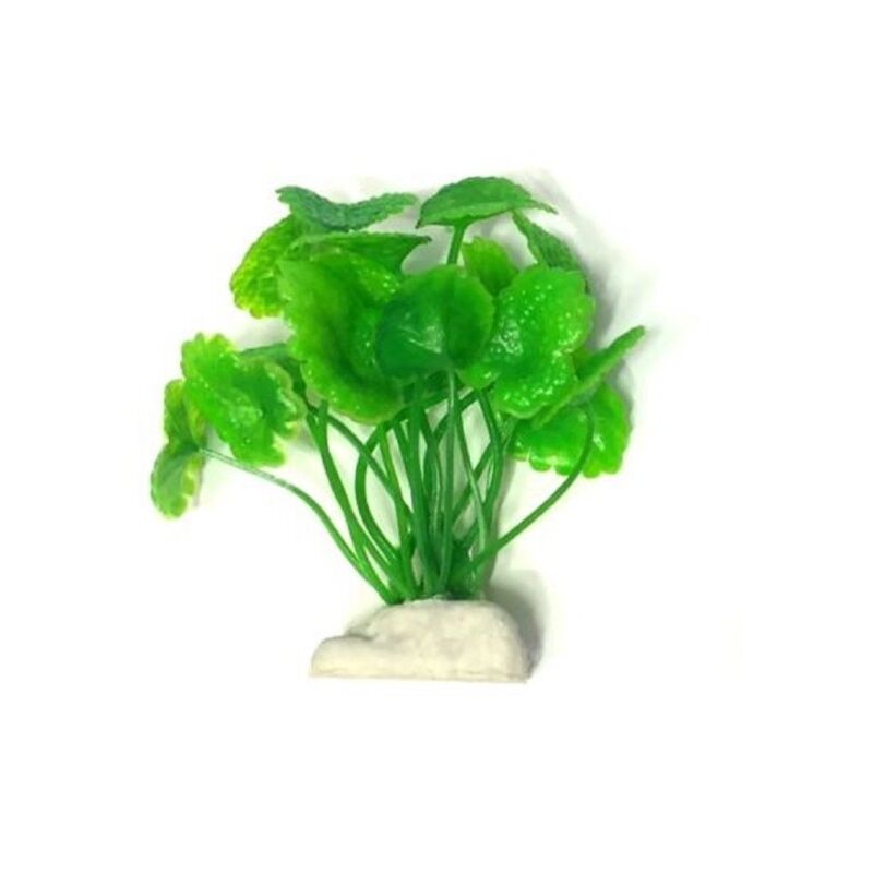 Trade Shop - Pianta 9 Cm Piantina Artificiale Per Acquario Piante Finte  Plastica Color Verde