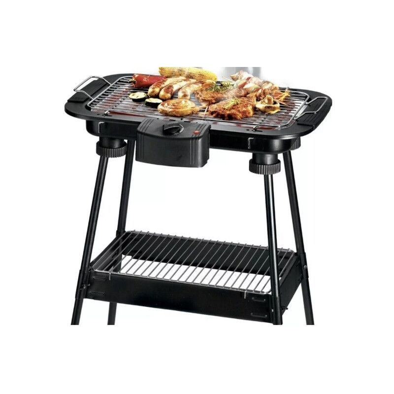 Barbecue Elettrico BBQ Supporto Griglia Bistecchiera Elettrica con Ripiano  2000W