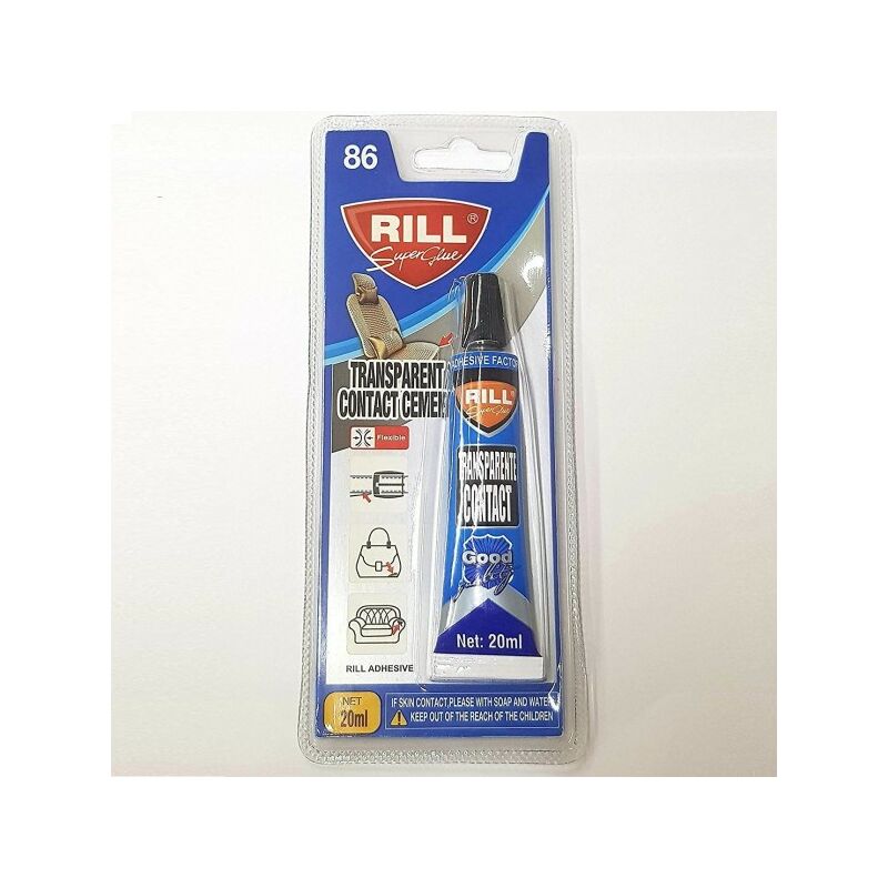 Trade Shop - Set 3 Pezzi Colla C.86 Adesivo 20ml Liquido Sigillante Pelle  Gomma Trasparente