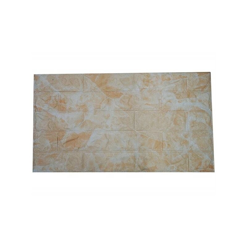 Trade Shop - Pannello 77x70cm Mattoni Beige Carta Parati Pvc Mattoncini 3d  Adesiva Muro