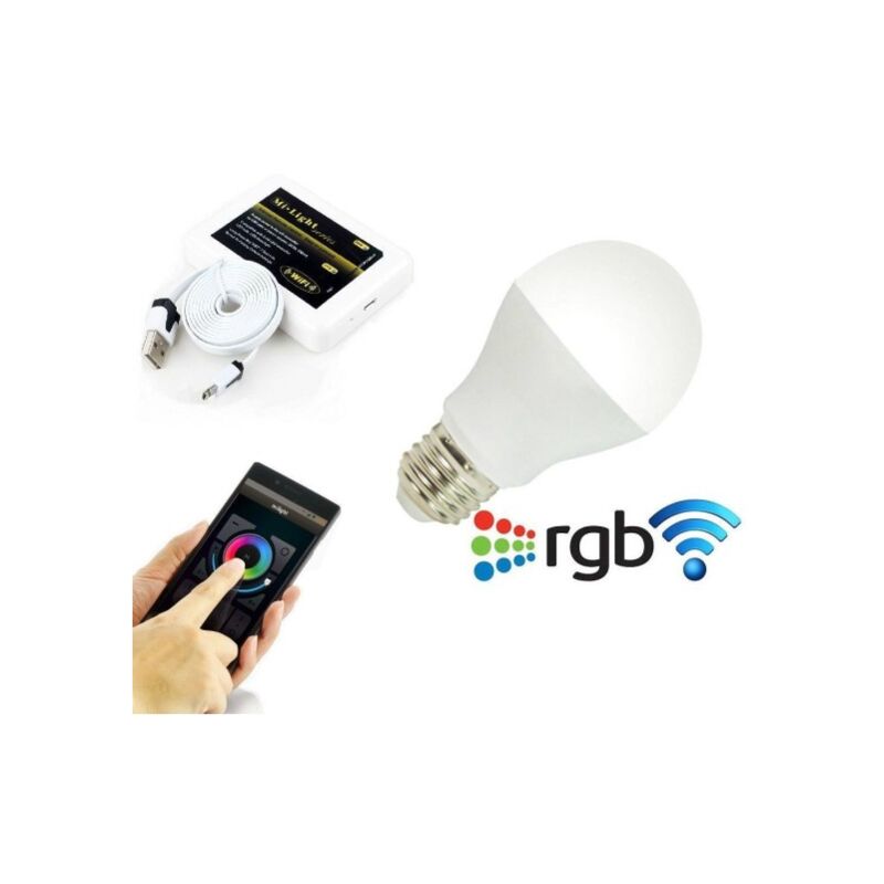 Trade Shop - Lampada Led Wifi Luce Bianca Rgb Multicolor E27 Telecomando Rf  Modulo Smartphone