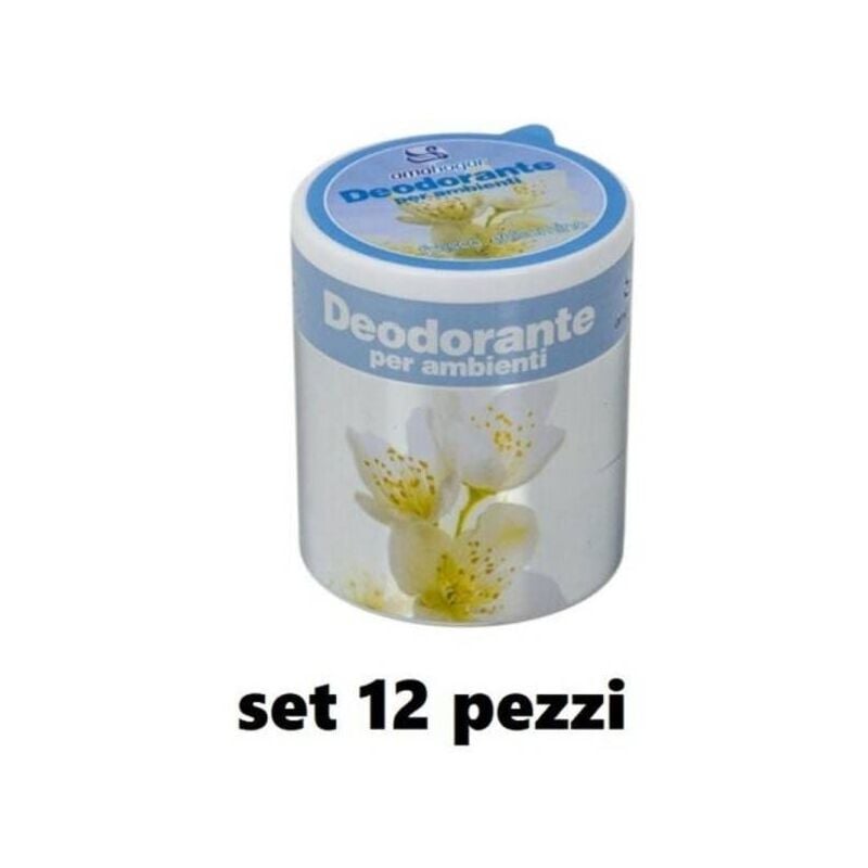 Trade Shop - Set 12 Deodoranti Barattolo Profumo Ambiente Assorbi Odori  Fragranza Gelsomino