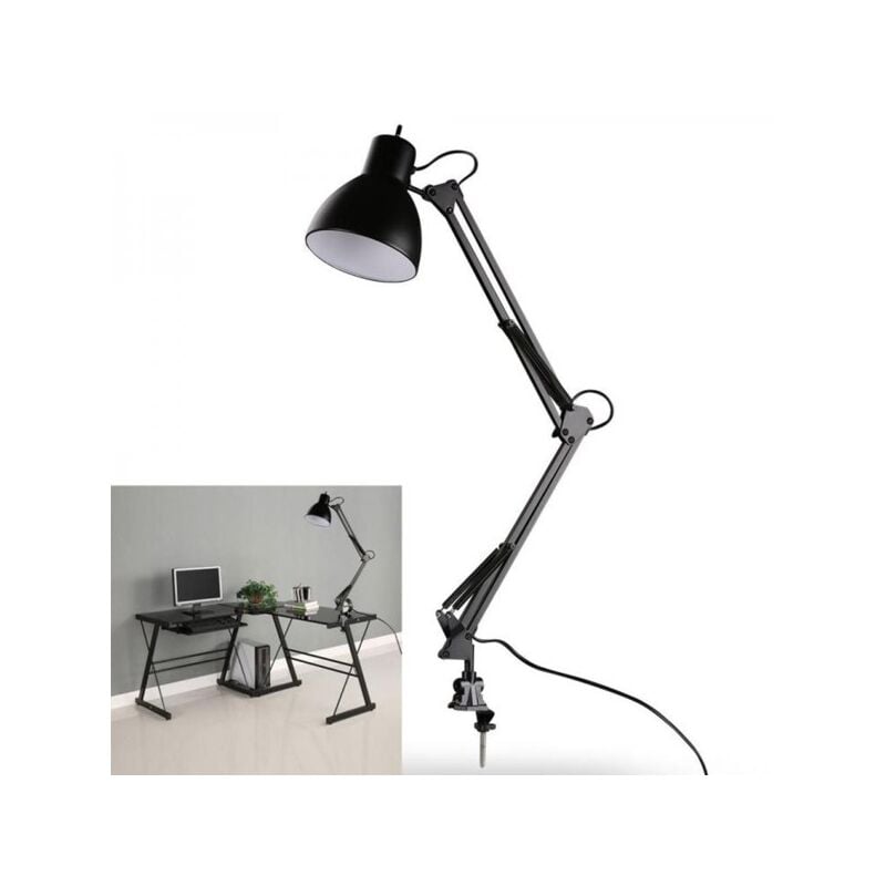 Trade Shop - Lampada Luce In Metallo Con Morsetto Per Tavolo Scrivania E27  40w Per Estetista