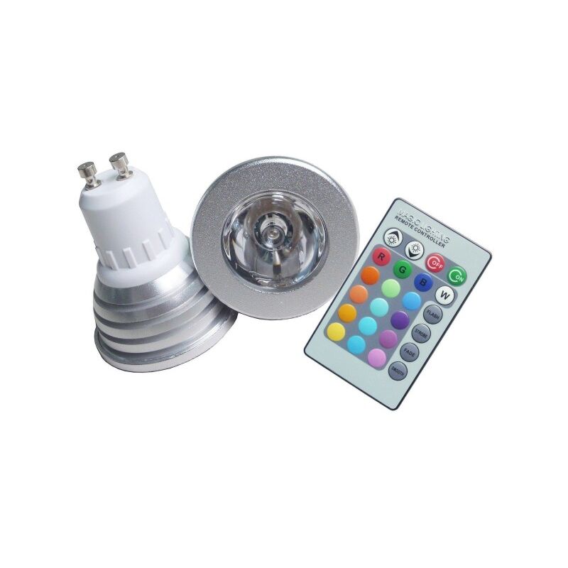 Faretto led RGB + luce calda con attacco GU10 multicolor gestibile con  telecoman - - LAMPADE LED LAMPADINE E FARETTI SPOT