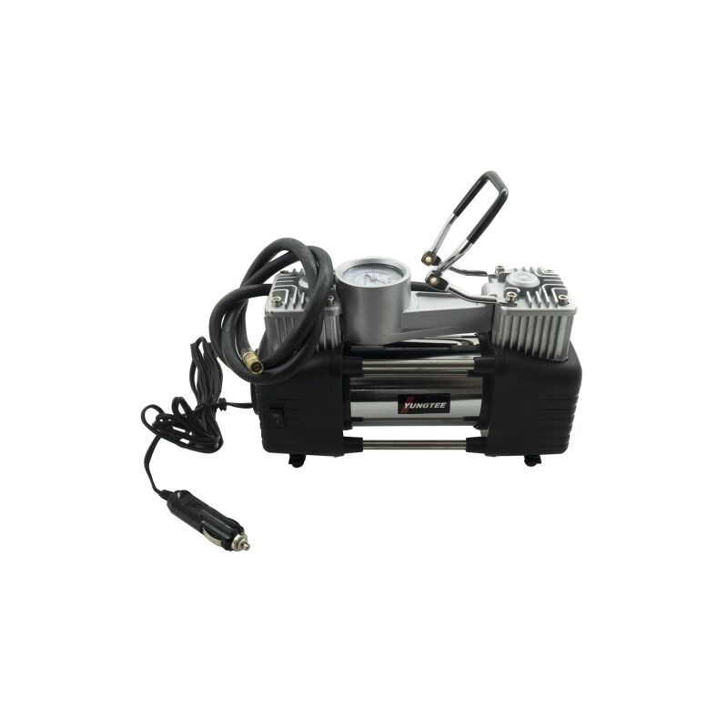 TrAdE Shop Traesio Mini COMPRESSORE Portatile 220 Volt A Doppio Cilindro  per Auto Moto + MANOMETRO : : Auto e Moto