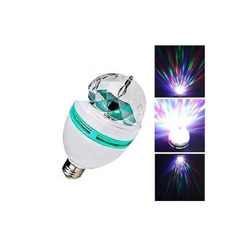 LAMPADA LED RGB ATTACCO E27 LAMPADINA ROTANTE MULTICOLOR