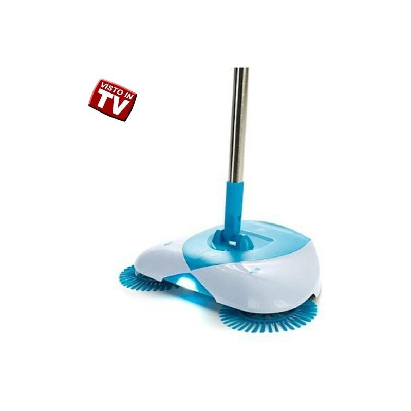 SPIN BROOM - SCOPA ROTANTE SETOLE PATTUMIERA ASPIRAPOLVERE MANUALE -NO  ELETTRICA