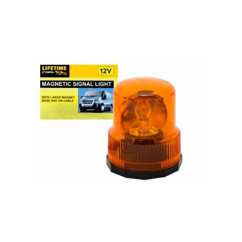 Trade Shop - Lampada Di Segnalazione 12v Con Attacco Magnetico Per Auto  Camion Arancione