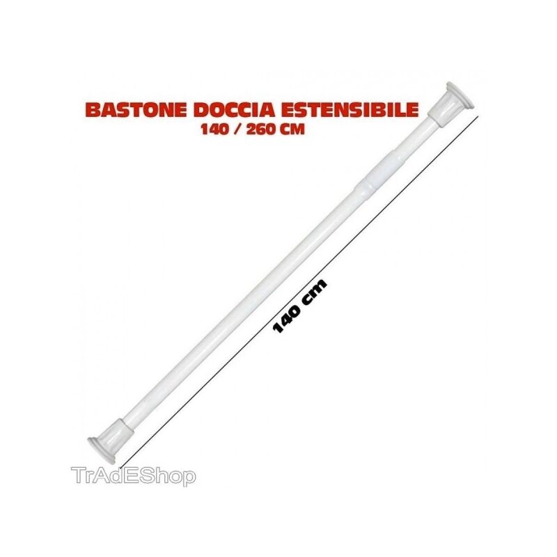 Asta telescopica in acciaio inox 150 cm-260 cm allungabile, doccia