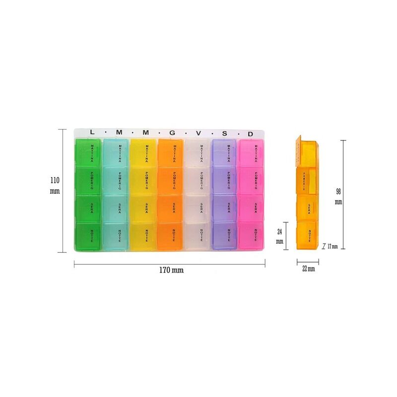 Trade Shop - Portapillole Porta Pillole Pill Box 7 Giorni