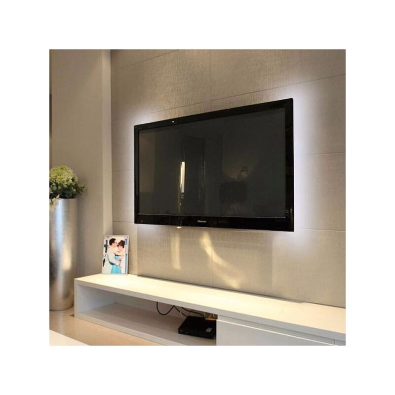 Trade Shop - Strip Led Luce Fredda Striscia 90 Cm Usb Per  Retroilluminazione Televisore Tv