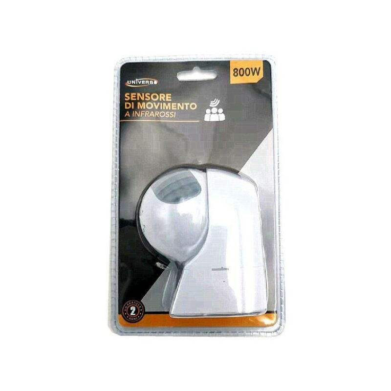 Trade Shop - Sensore Di Movimento A Infrarossi Per Lampadine Max 800 Watt  Ip44 Bianco Yca1008