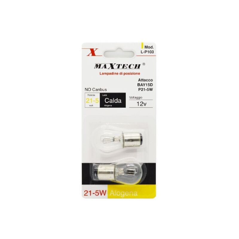 Trade Shop - Lampadine Di Posizione Auto Bay15d 12v 21-5w Luce Calda  Alogena No Canbus L-p103